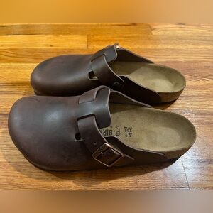 Birkenstock Boston Mules 41 Regular 9.5 10 10.5 Oiled Nubuck Leather New